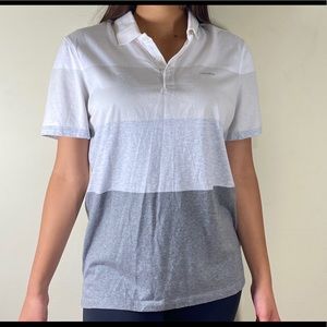 Calvin Klein Mens button up color block shirt